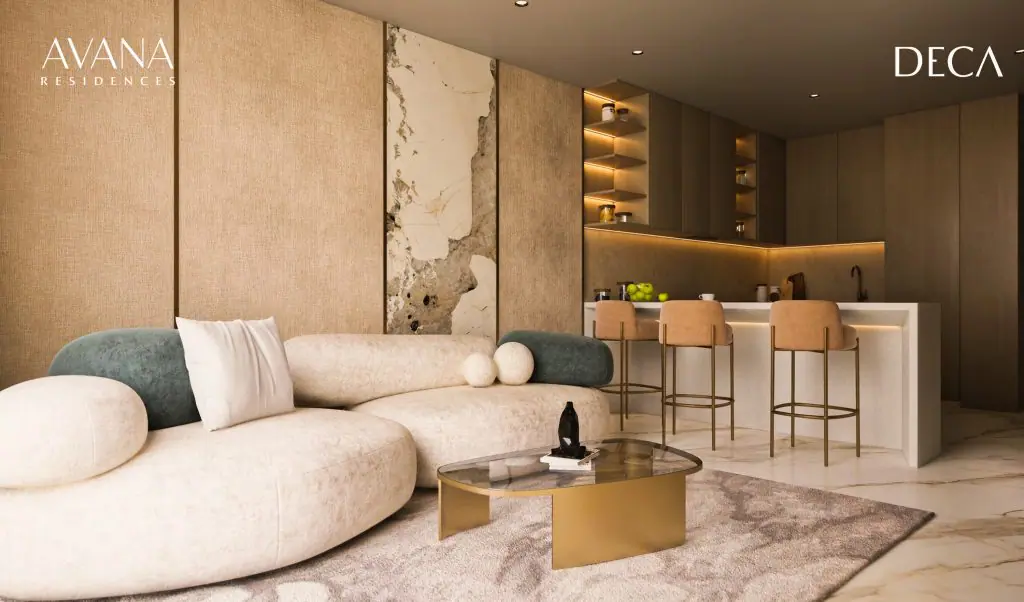 3D virtual tour of a sample apartment living room